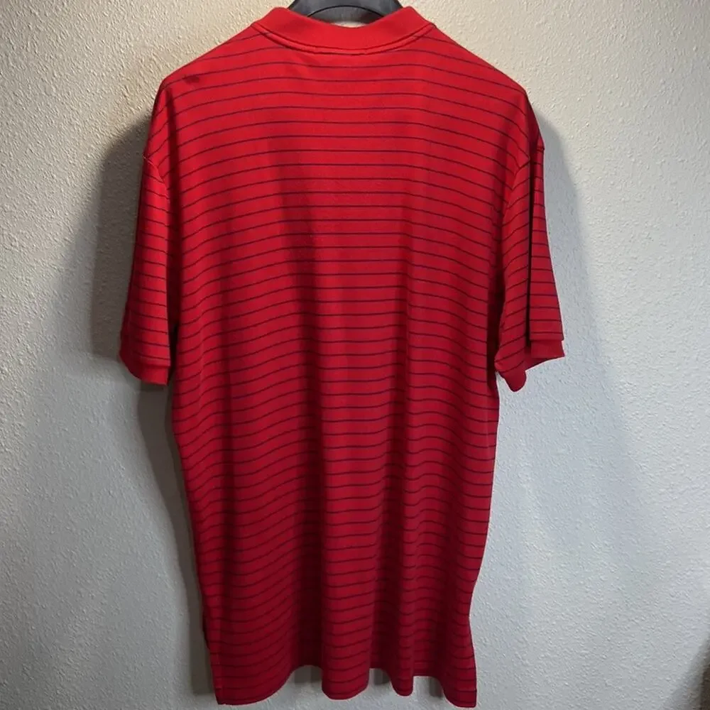 Polo by Ralph Lauren Men Red and Blue Striped Polo Shirt Size XL